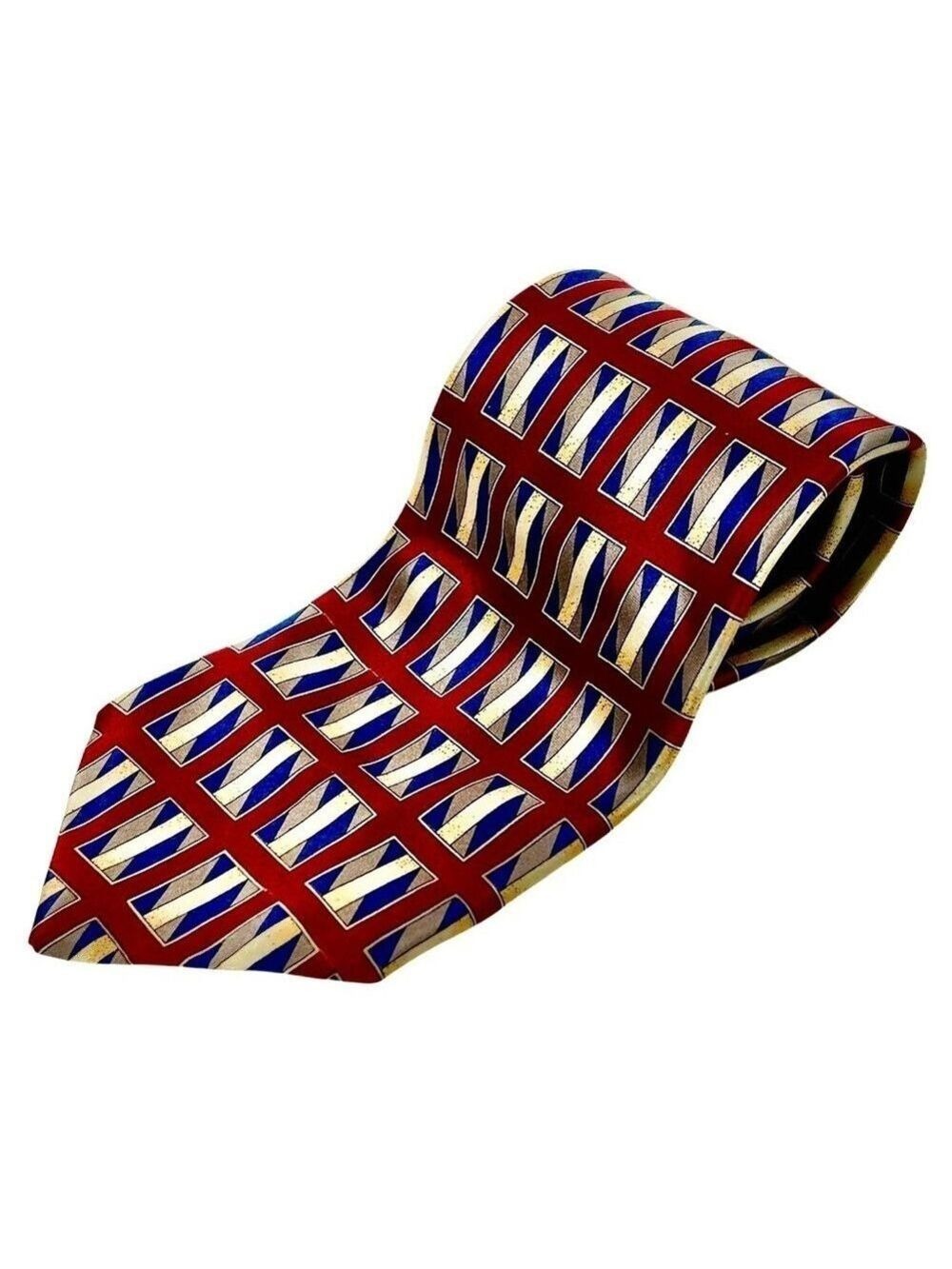 Robert Talbott Best of Class Extra Long Red gold Blue Silk Necktie Tie